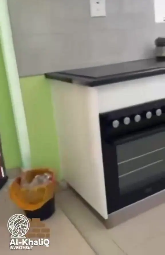New built-in stove in the renovated kitchen